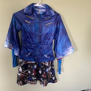Disney Descendants 2 Evie costume set wig for kids.